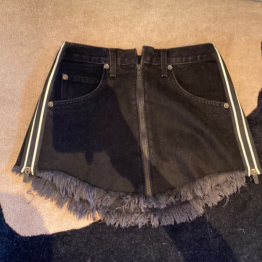 Black Denim Mini Skirt